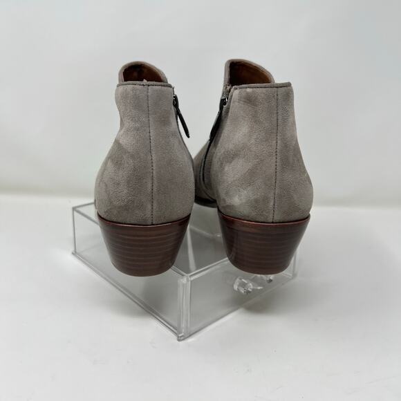 Sam Edelman Petty Ankle Boots Women’s 8W Gray Leather Side Zip Booties - Picture 5 of 11